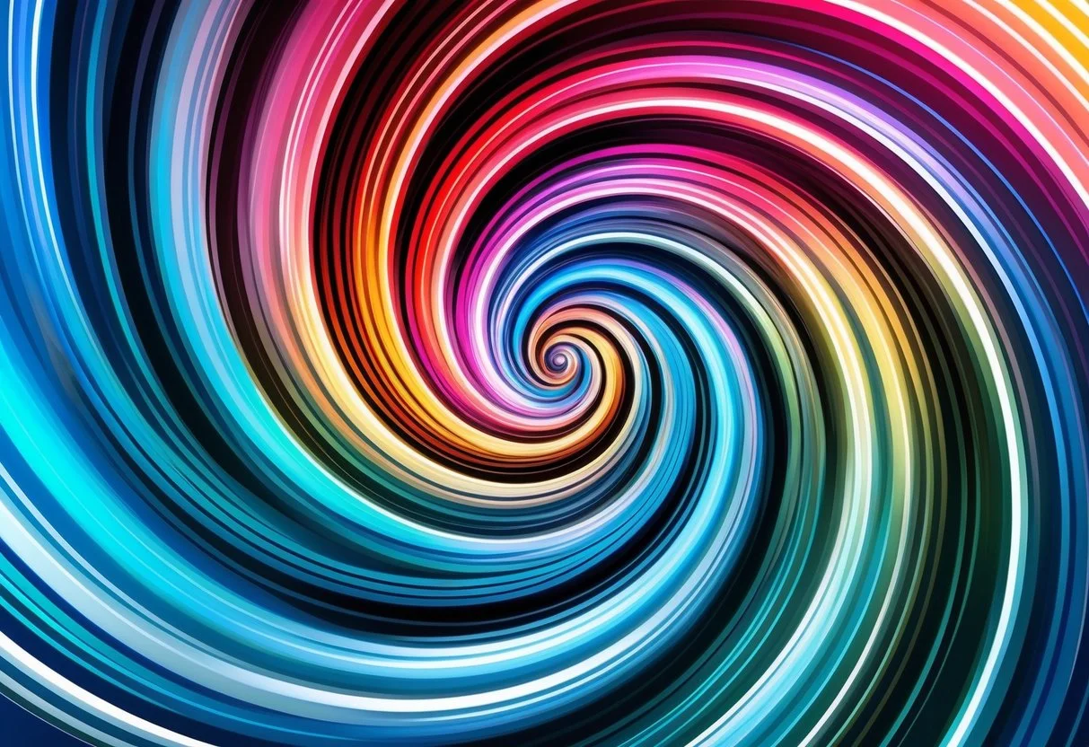 A swirling spiral of colors draws the viewer in, creating a sense of trance and fascination without their awareness